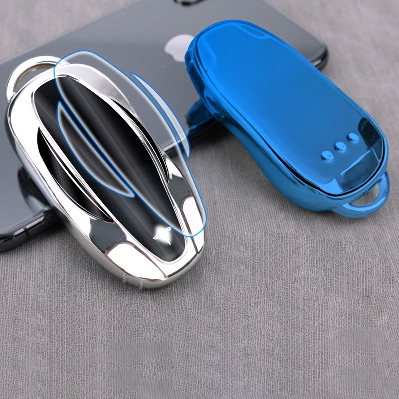 車際園適用於特斯拉鑰匙殼MODEL3智能全包車鑰匙套TPU汽車鑰匙包