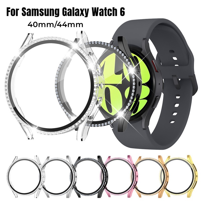 镶钻殼 適用於 三星Galaxy Watch 6 5 4 保護殼 Active2 40MM 44MM 保護膜一體殼 錶殼