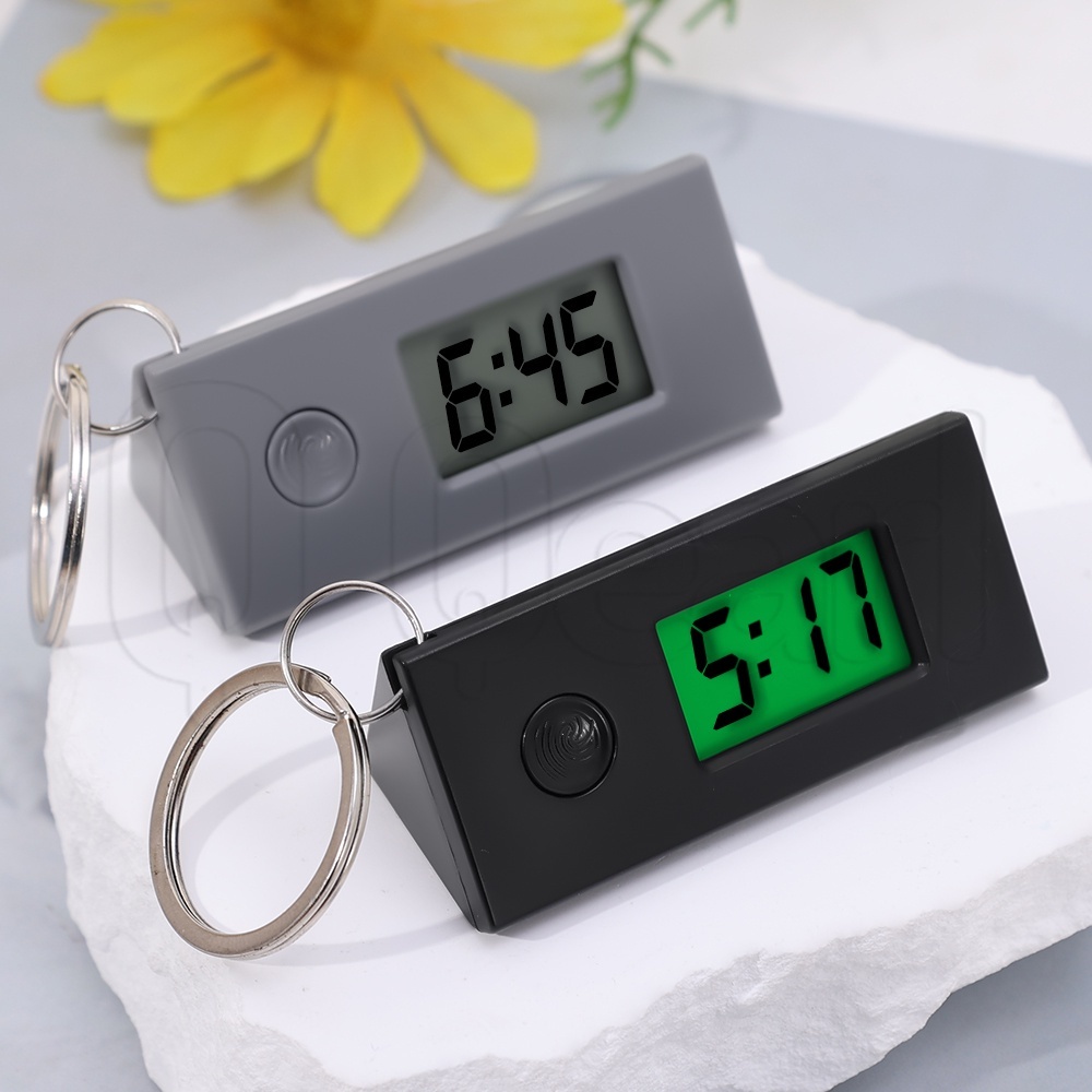 學生學習考試靜音懷錶/簡單的電池供電 ABS 時鐘/迷你可懸掛液晶顯示屏手錶鑰匙扣/便攜式夜光數字顯示電子時鐘