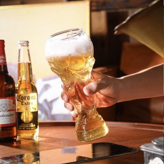 創意卡塔爾世界杯大力神玻璃啤酒杯酒吧大容量足球杯fifa世界杯