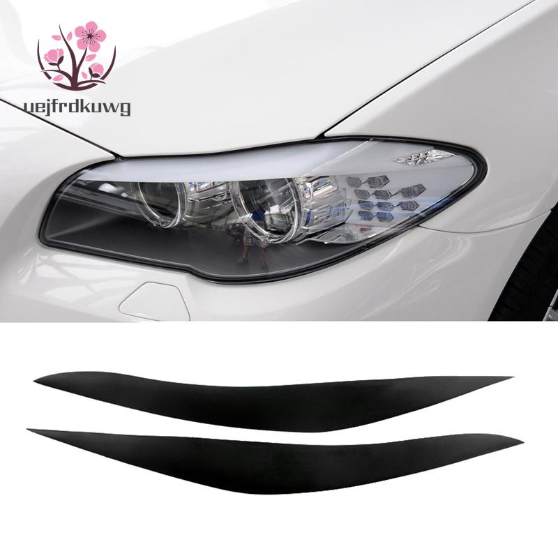 BMW 適用於寶馬 5 系 F10 F11 F18 2010-2017 啞光黑色大燈眉眼瞼裝飾蓋貼紙改裝