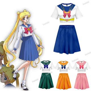 【2XS-4XL】美少女戰士衣服 短袖短裙套裝 Sailor moon套裝 cosplay服裝 女裝 露肚短T短裙套裝