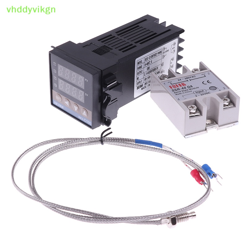 Vhdd 100-240VAC PID REX-C100 溫度控制器 SSR-40A 熱電偶 TW