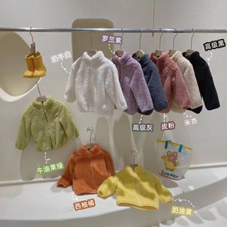 現貨 小孩刷毛外套 兒童刷毛保暖外套 小孩珊瑚絨秋冬刷毛上衣 小孩雙面毛絨加厚保暖上衣 男女童搖粒絨上衣冬