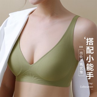 素肌果凍條軟支撐無痕內衣女無鋼圈內衣薄款集中爆乳調整型上託美背