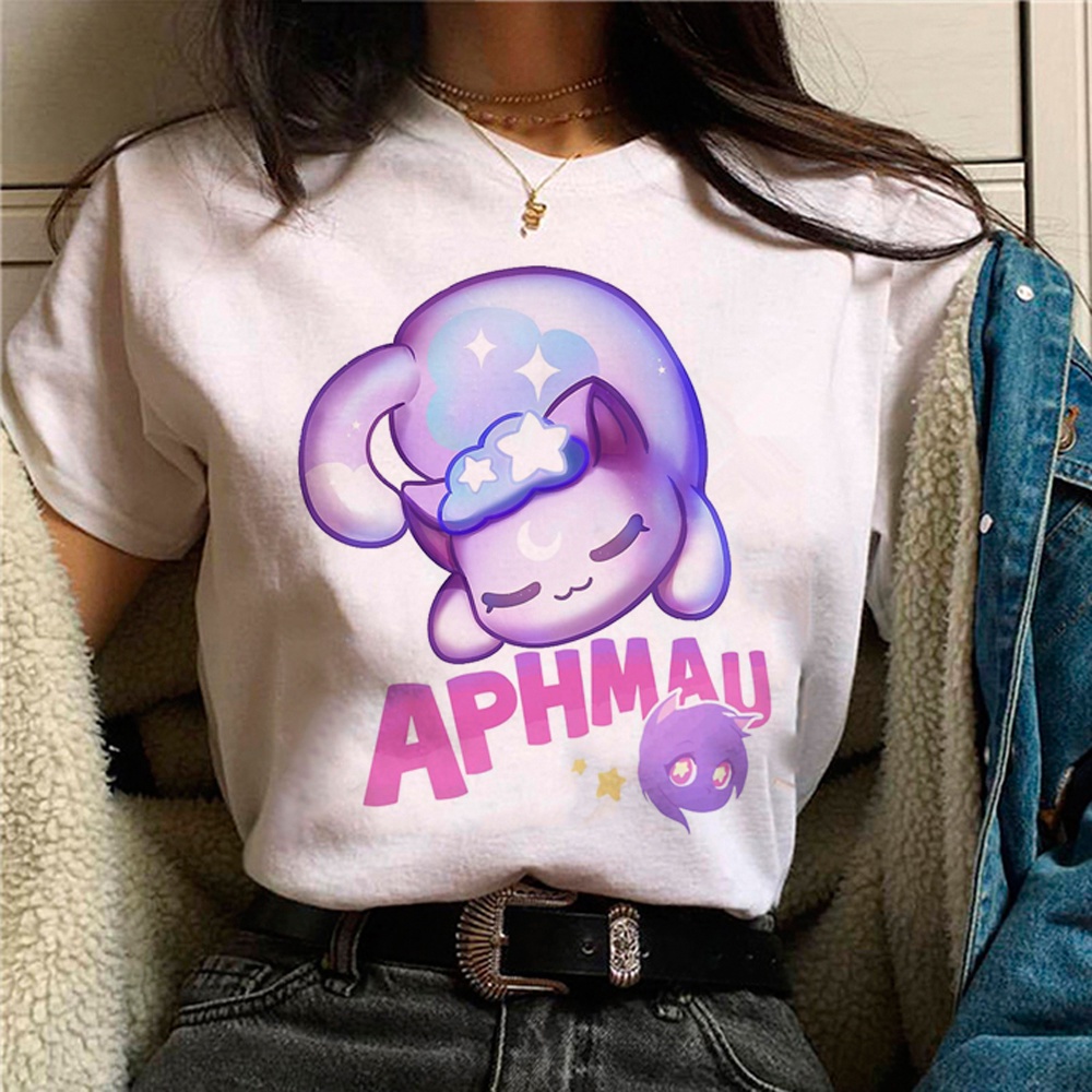Aphmau Tee 女式原宿圖案街頭服飾 t 恤女孩設計師衣服