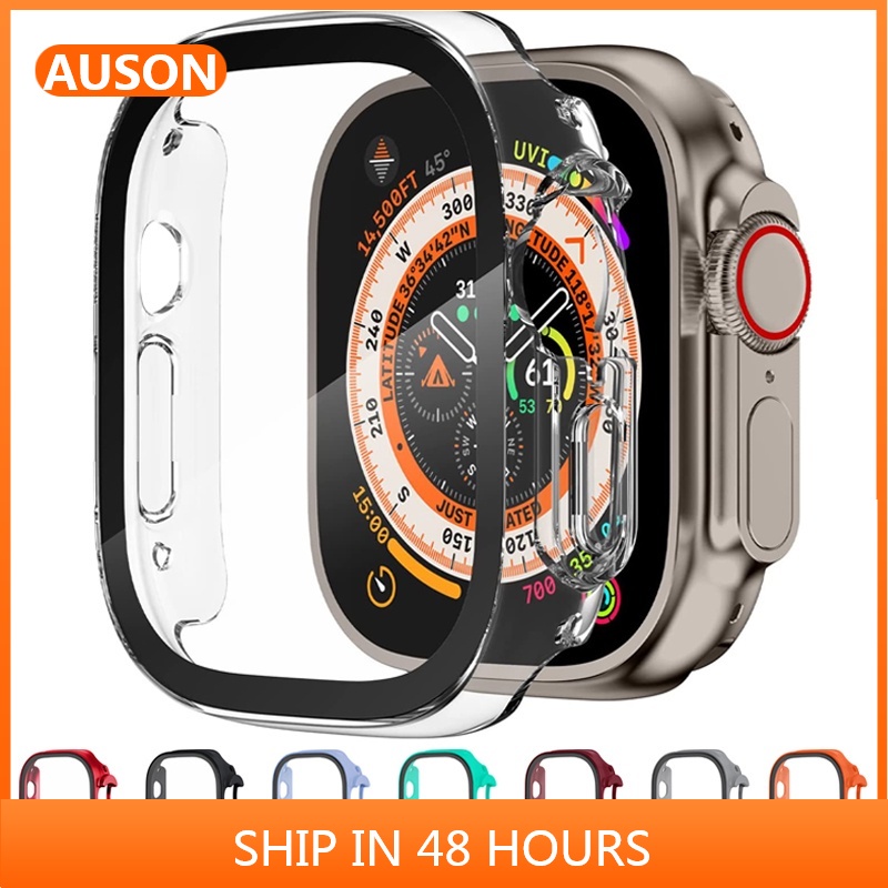 適用於蘋果手錶Ultra 49mm保護殼 全包手錶殼 玻璃鋼化膜PC保護殼 適用於apple watch ultra