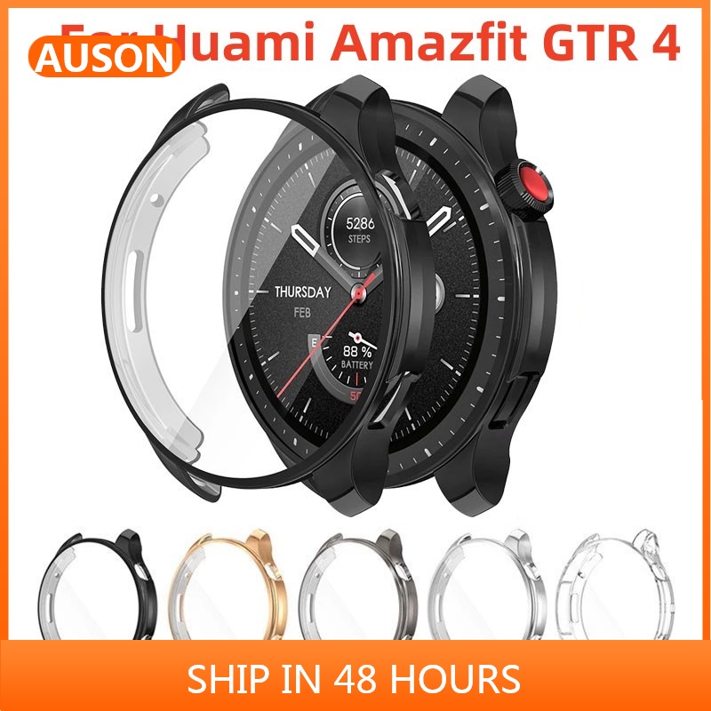 Amazfit GTR 4 保護殼 軟 TPU 電鍍熒幕保護膜保護套適用於華米 Amazfit GTR4 智慧手錶配件