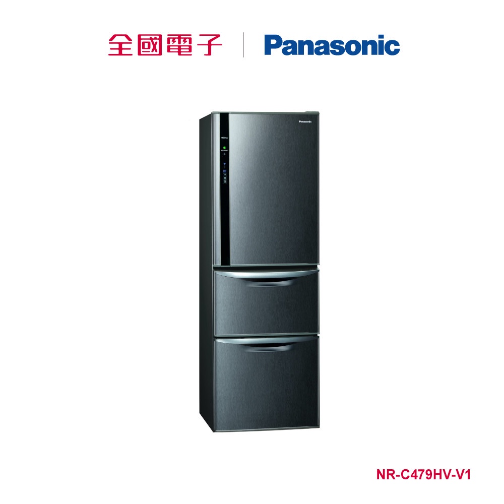 Panasonic 468L三門鋼板變頻冰箱-黑  NR-C479HV-V1 【全國電子】