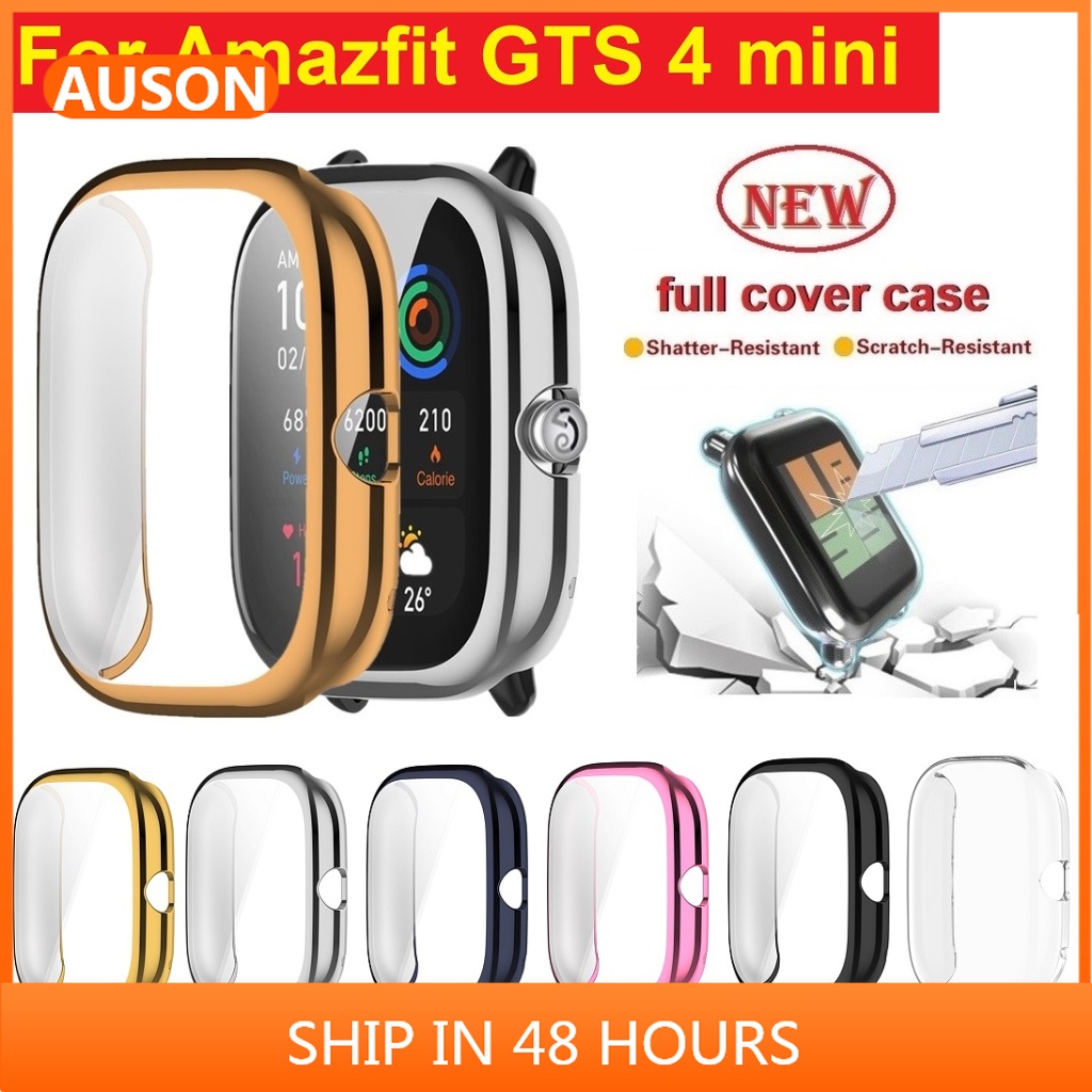 全覆蓋華米 Amazfit GTS 4 mini 保護殼電鍍軟 Amazfit GTS 4 保護殼全保護 Amazfit