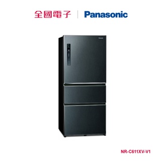 Panasonic 610L三門無邊框鋼板冰箱-黑 NR-C611XV-V1 【全國電子】