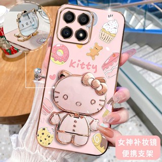 外殼華為 Honor X5 X7 X7A X8A X9A 手機殼矽膠防震保護套新設計 Hello Kitty 貓帶化妝鏡