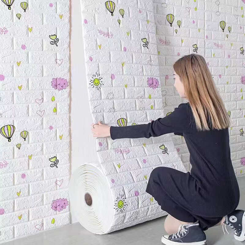 3d磚泡沫3d丁丁壁紙磚貼牆貼壁紙防水自粘牆貼壁紙設計簡約