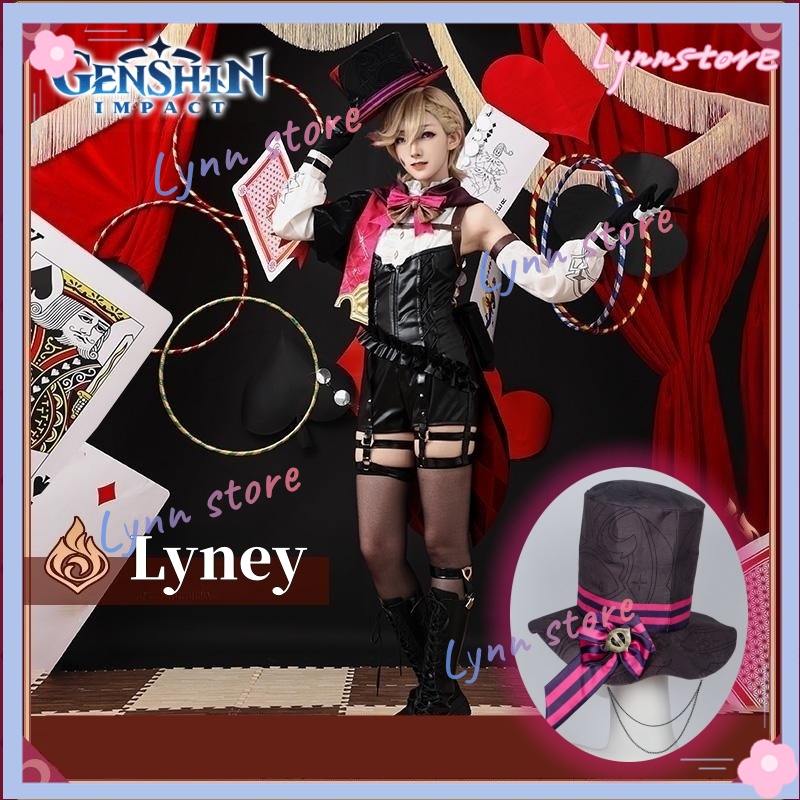 Lyney Cosplay 服裝遊戲 Genshin Impact 魔術師 Lyney 制服假髮遊戲 Genshin L