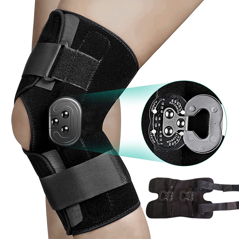 鉸鏈護膝可調節護膝,帶鎖定錶盤的側穩定器,用於膝痛關節炎 ACL PCL 半月板撕裂