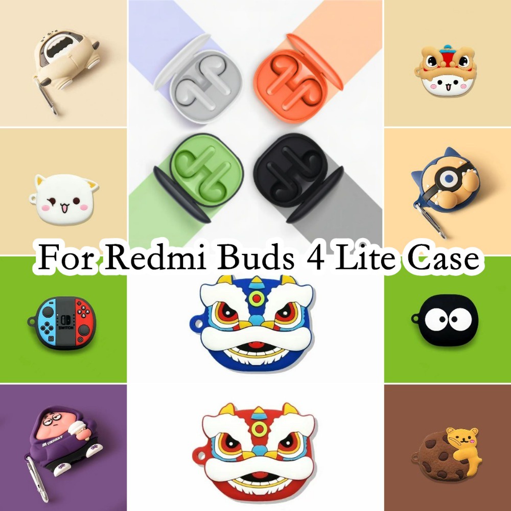 【imamura】適用於 Redmi Buds 4 Lite 保護套超酷卡通運動衫鯊魚適用於 Redmi Buds 4