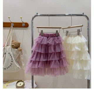 【現貨】▸夏◂ 甜美蛋糕蓬蓬裙 半身裙 蓬蓬紗裙 • (米白色 • 紫色 )
