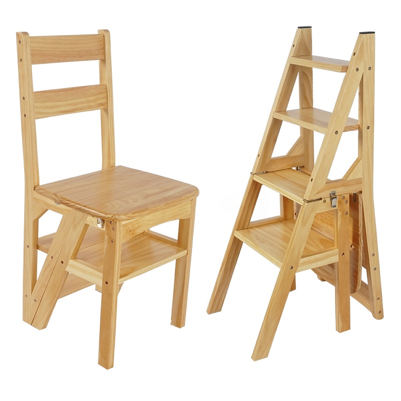❤‍免運 實木家用多功能摺疊梯椅 室內移動登高梯子 工具梯 兩用四步梯凳爬梯子 工具梯