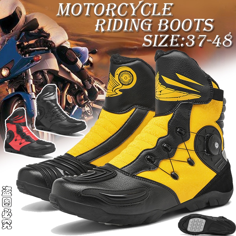 男士女士時尚機車靴摩托車騎行鞋防水長皮靴摩托艇越野旅行靴摩托車鞋防護 Botas