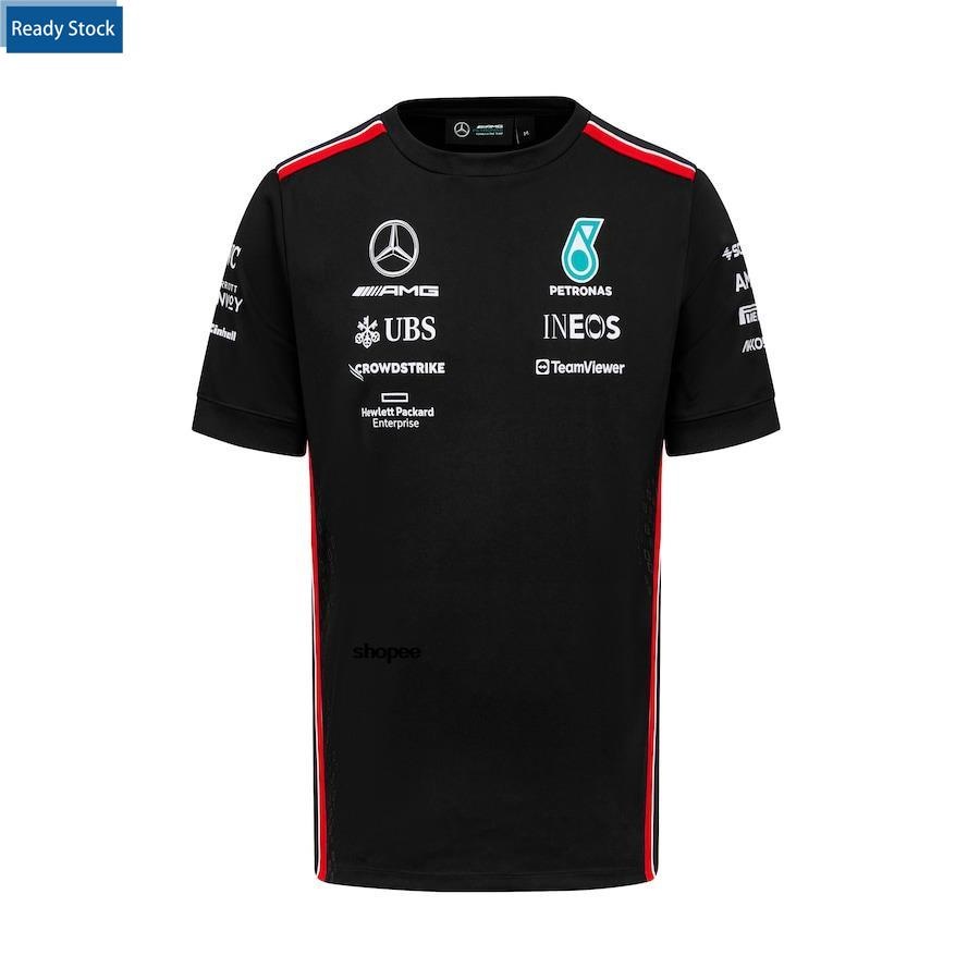 Mercedes AMG Petronas F1 2023 Team Driver T 恤夏季短袖運動男士女士 T 恤嬰