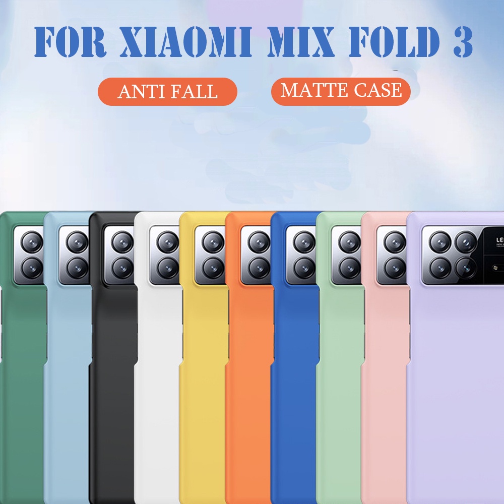 XIAOMI MI 適用於小米 Mi Mix Fold3 Fold 3 超薄硬質 PC 防震緩衝後蓋的糖果色親膚啞光手機