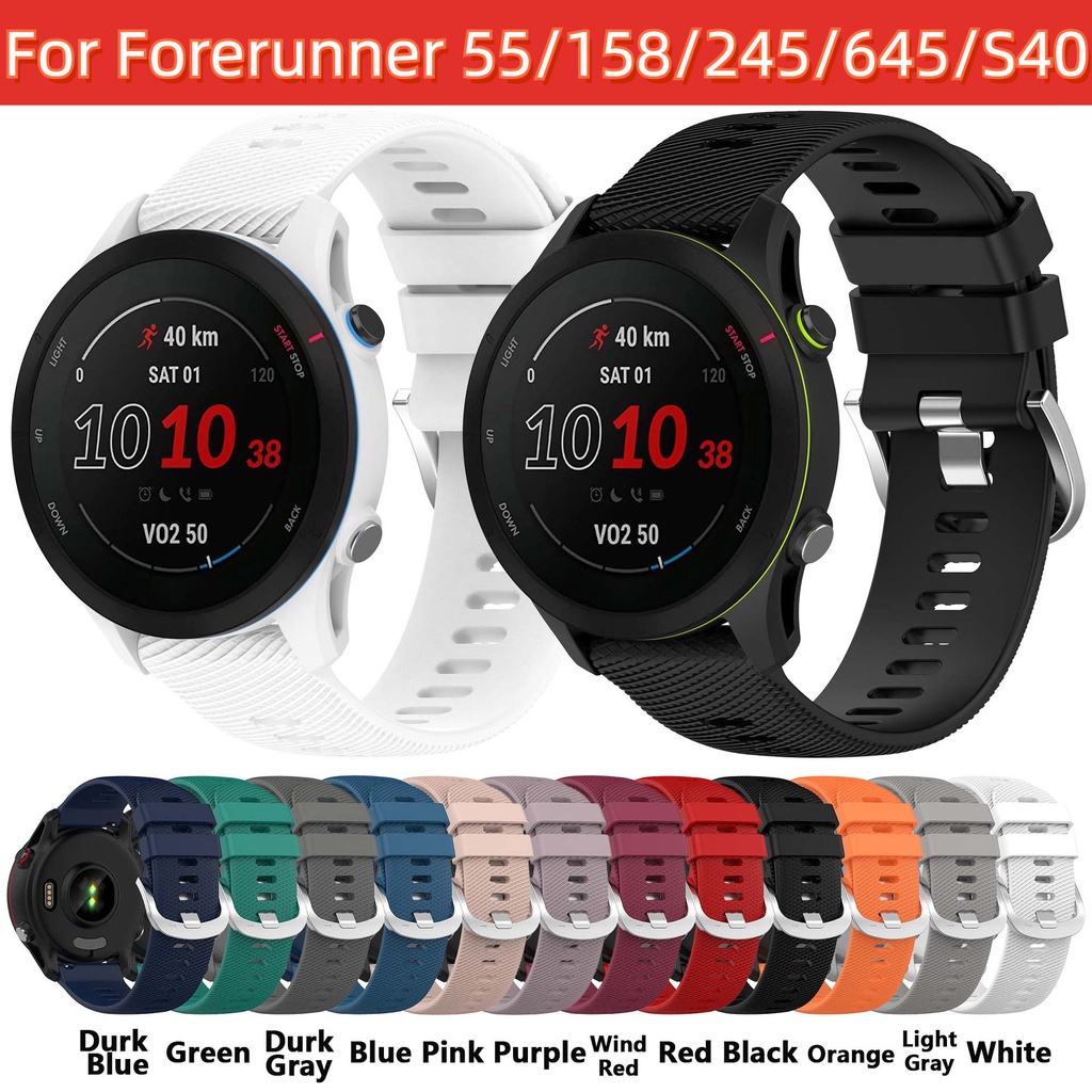 Garmin Forerunner 55 158 245 645 Music Approach S40智能運動手錶純色矽