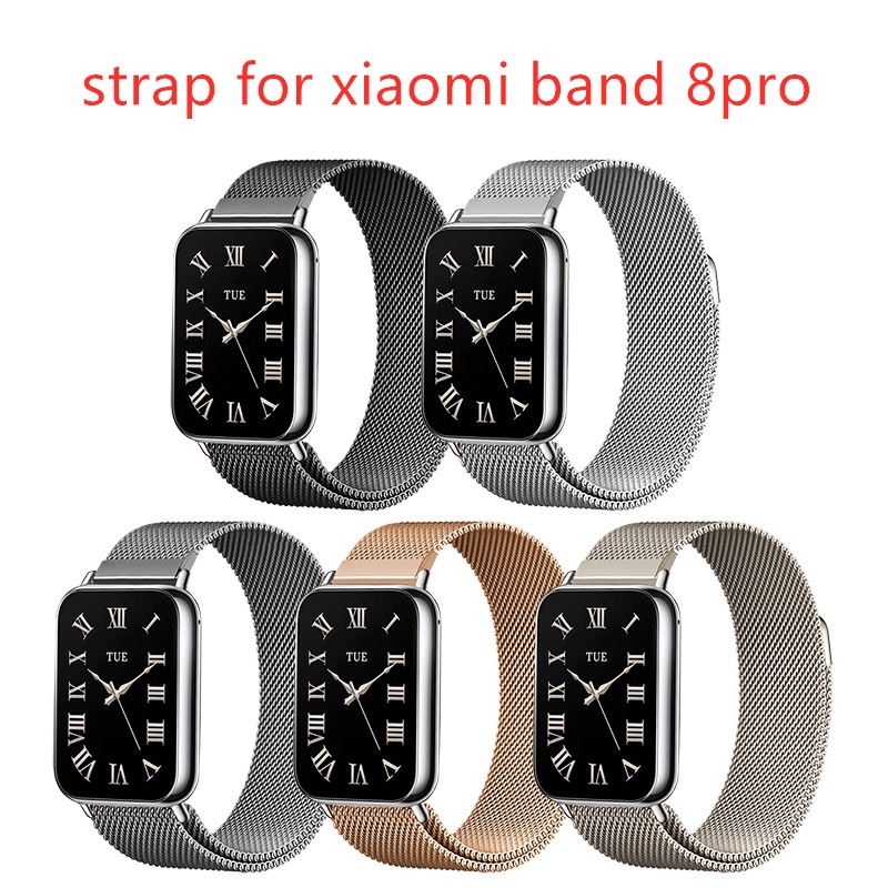 適用於小米 Band8 pro 錶帶金屬腕帶替換手鍊適用於 Miband 8 pro 小米手環8pro配件