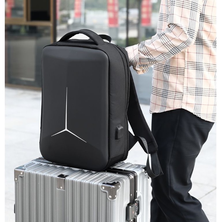 [SJB]新款硬殼男女背包，15.6寸/16.6寸/17.3寸電腦包，大容量筆電包，男女士通用後背包，大容量防水書包