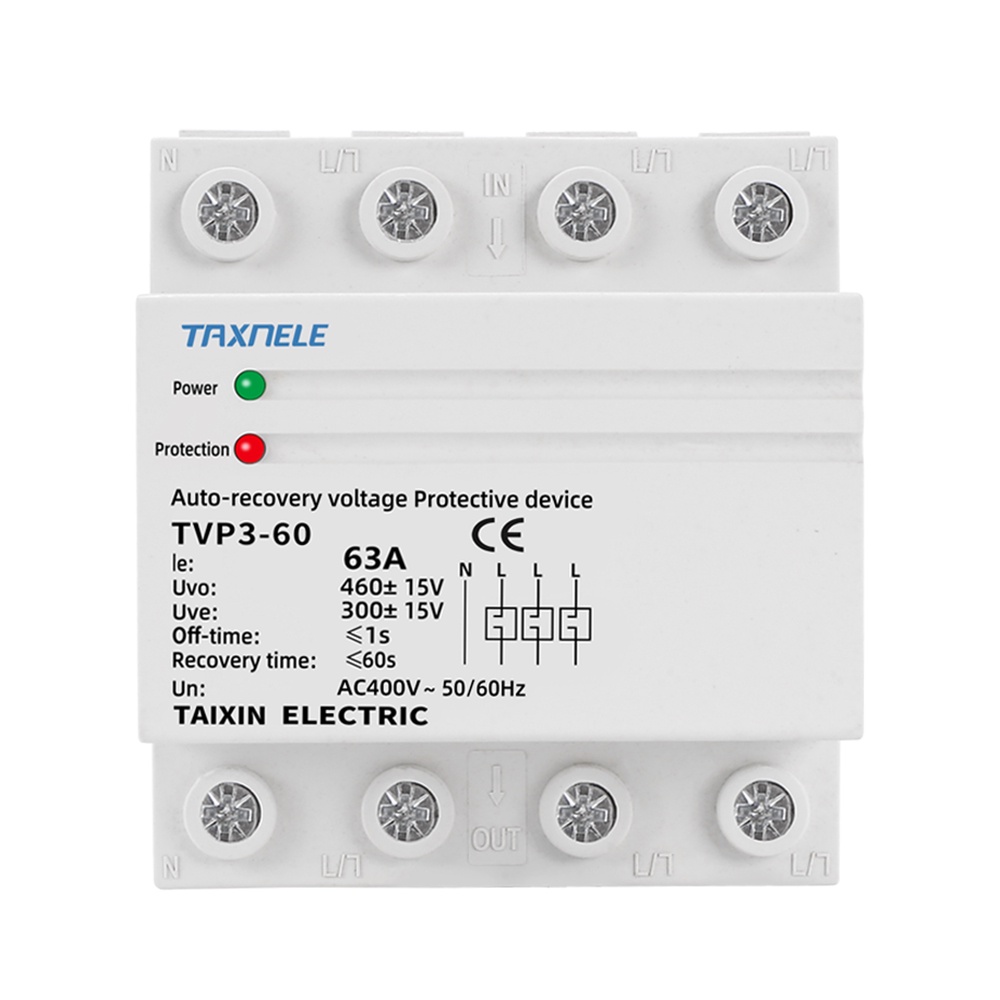 三相過欠壓保護器3相自動恢復保護器浪湧保護繼電器復位63a 60A 380V