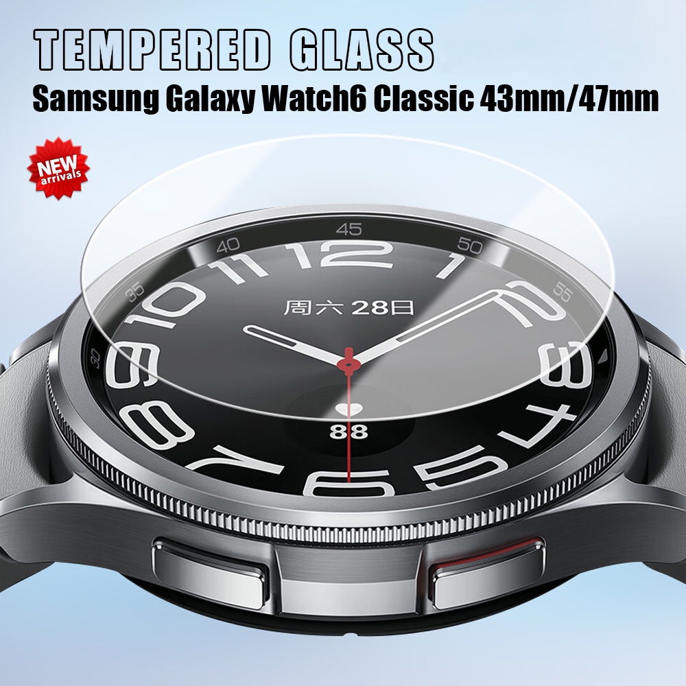 SAMSUNG 鋼化玻璃膜適用於三星 Galaxy Watch 6 5 Pro 4 40mm 44mm 屏幕保護膜適用於