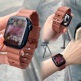 適用於 Apple Watch 8 7 6 SE 5 4 3 糖果矽膠錶帶的運動波錶帶適用於 iWatch 38mm 4