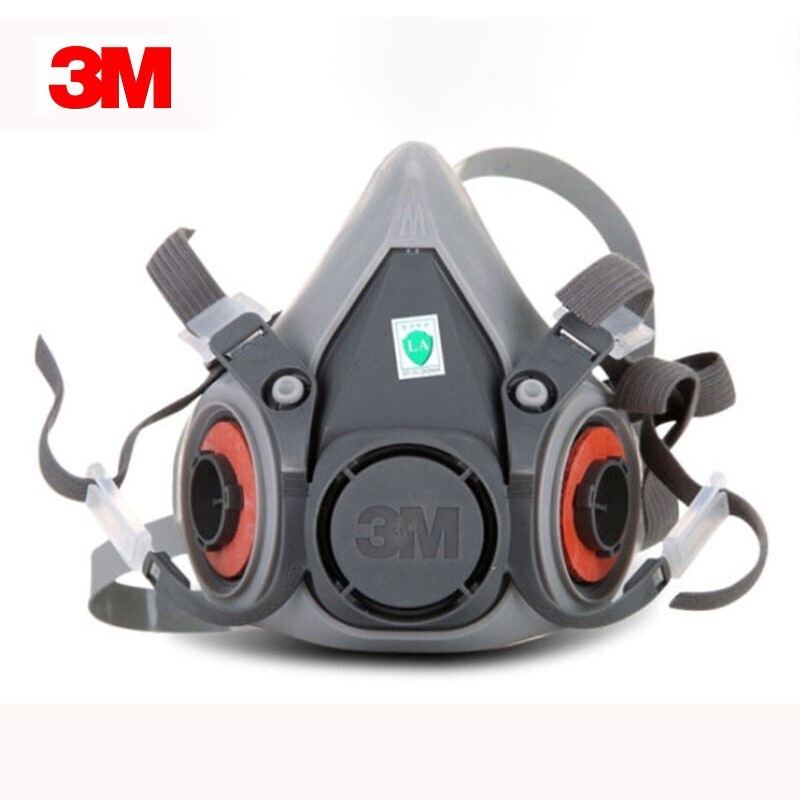 3M6200防毒面具化工氣體噴漆專用防護异味口罩打農藥呼吸防塵面罩