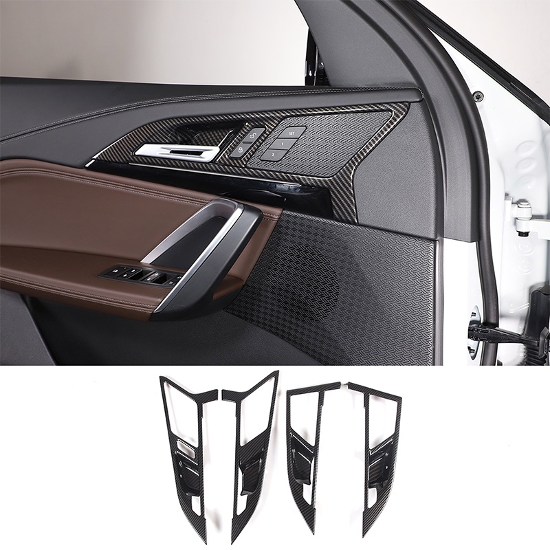 BMW 適用於寶馬 X1 IX1 U10 U11 2023-2024 汽車內飾把手裝飾框貼紙 ABS 碳纖維內飾配件