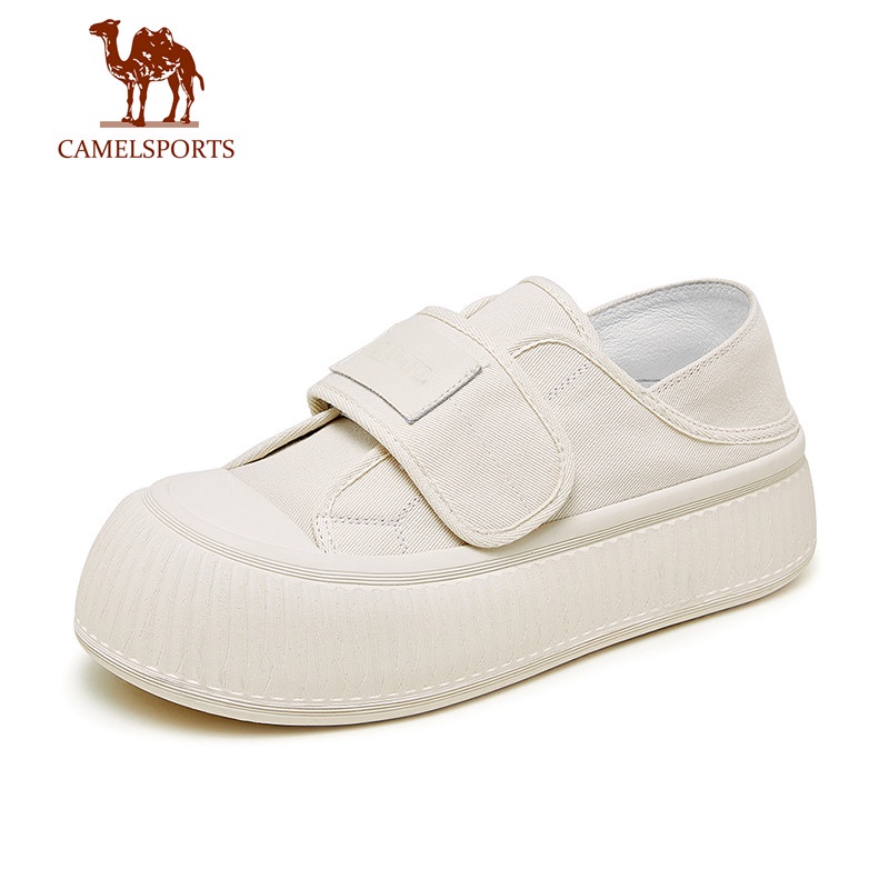 CAMEL SPORTS駱駝 女士厚底小白鞋 運動平底休閒麵包板鞋