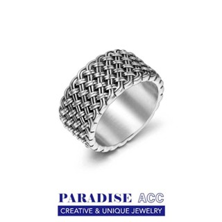 PARADISE 最高品質 重工 編織 鈦鋼 戒指 指環 個性 朋克 316L 不掉色不過敏 復古
