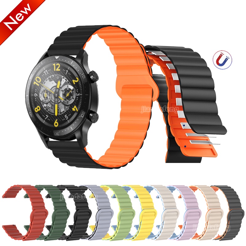 Realme Watch S pro Watch 2 3 pro 環扣腕帶的矽膠磁性錶帶