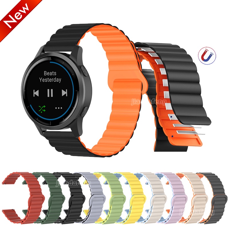 Garmin Vivoactive 5 4 3 音樂環扣腕帶的矽膠磁性錶帶