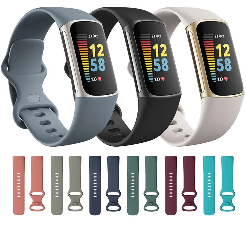 官網同款錶帶 Fitbit Charge 6 錶帶 矽膠錶帶 charge5 運動錶帶 防水錶帶 替換腕帶 橡膠錶帶