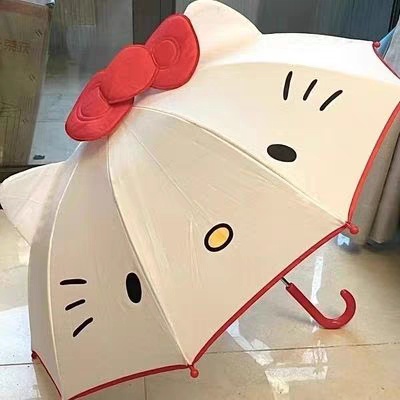 出口日本品質Hello Kitty雨傘 可愛KT凱蒂貓 兒童雨傘 蝴蝶結公主風 小朋友雨傘 手動長柄雨傘 女童寶寶雨傘
