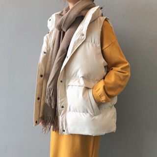 S-2XL韓國保暖外套冬新款韓版寬鬆短版羽絨棉馬甲外套女百搭馬夾背心麵包服