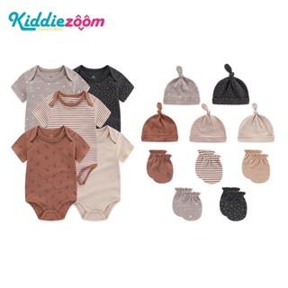 Kiddiezoom 15件/套 純棉柔軟新生兒男女寶寶套裝 包屁衣+帽子+手套嬰兒衣服套裝