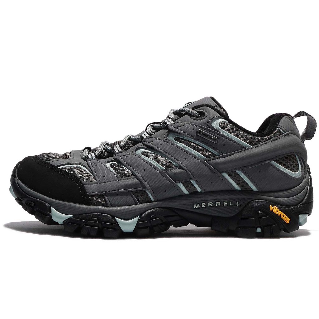 Merrell 登山鞋 Moab 2 GTX 防水 灰 藍 黃金大底 Gore-Tex 女鞋 ACS ML06036