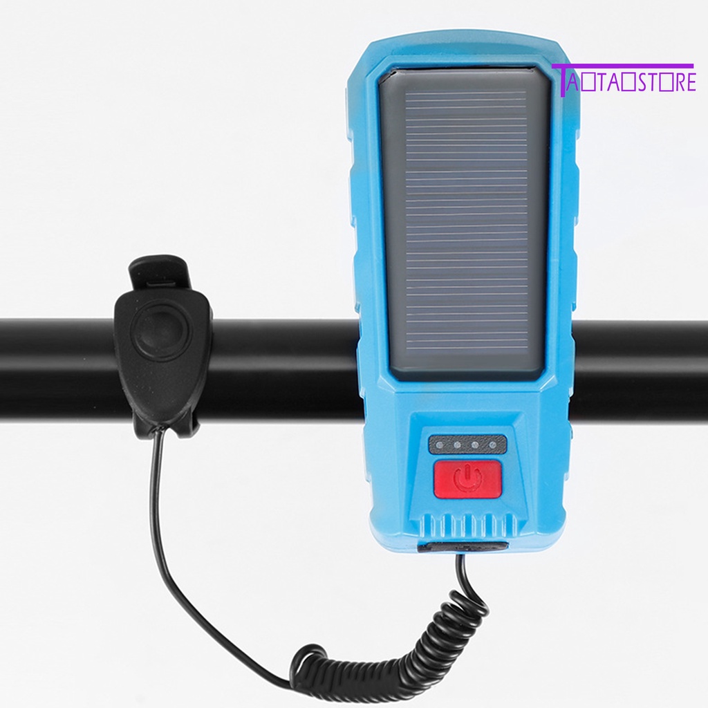 【西遇百貨】太陽能腳踏車前燈山地車USB充電夜騎喇叭燈單車燈騎行車燈