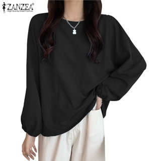 Zanzea 女式韓版九分袖袖口橡木帶燈籠袖針織衛衣