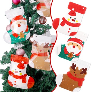 聖誕自封糖果袋襪子靴子形狀/聖誕老人雪人樹脂糖果袋/聖誕老人雪人麋鹿糖果袋/新年派對聖誕包裝裝飾