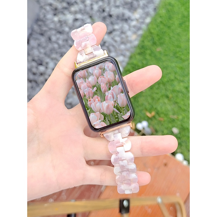 小米手環8 Pro Redmi Watch 3 Active 華為Fit 1 2代 樹脂錶帶 夏季透涼 輕奢風