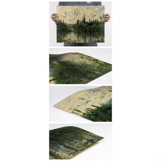 Monet-seine River 復古日式油畫牆海報 36x47cm