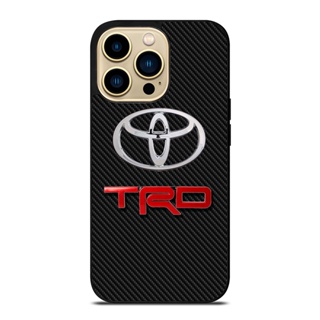 豐田 Toyota TRD LOGO CARBON Print TPU 黑色硬殼保護套適用於 IPhone 14 Pro