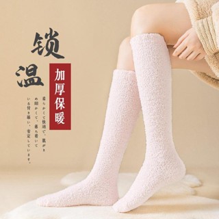 Pa精品襪✨不掉毛 珊瑚絨襪子 小腿襪 加絨加厚 居家地板襪 睡眠襪 月子襪 保暖季長筒 中筒襪 直筒襪