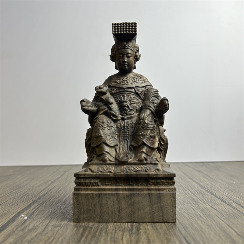 【現貨】越南沉香木雕湄洲島媽祖娘娘天上聖母天后海神佛像工藝品神像擺件